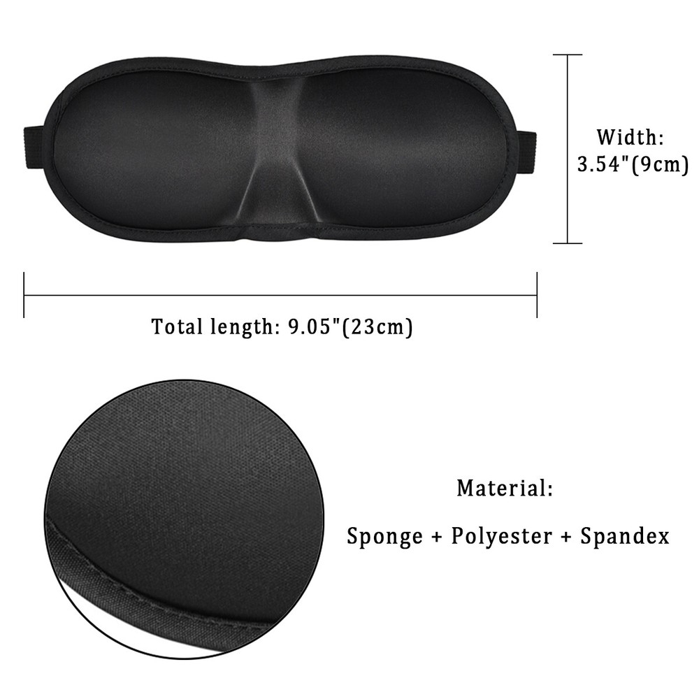 2pcs 3D Sleep Eye Mask Blindfold Soft Light Blocking Sleeping Masks with Earplug