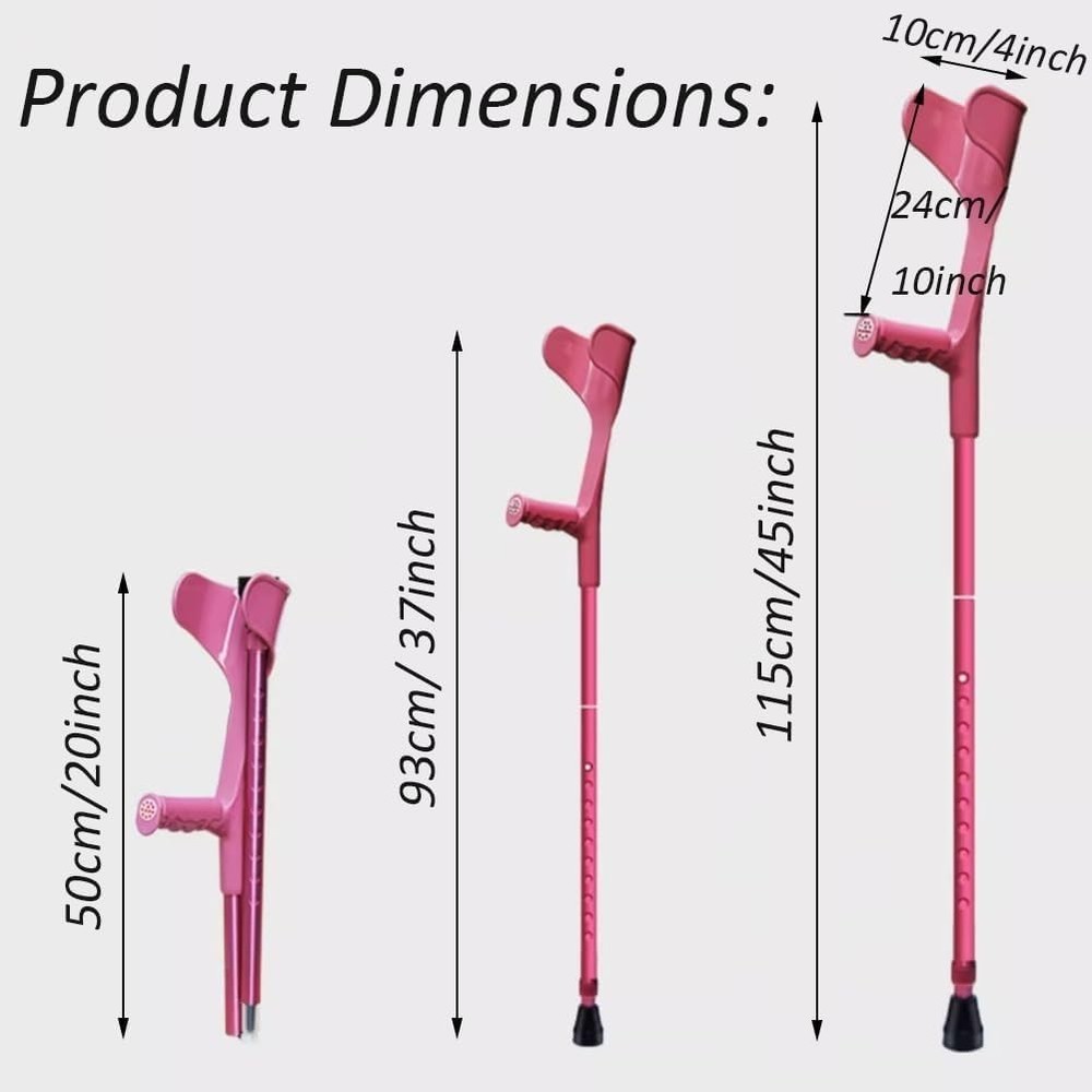 AngleMAX Mobility Black Folding Forearm Crutch, Adjustable Lightweight Aluminum