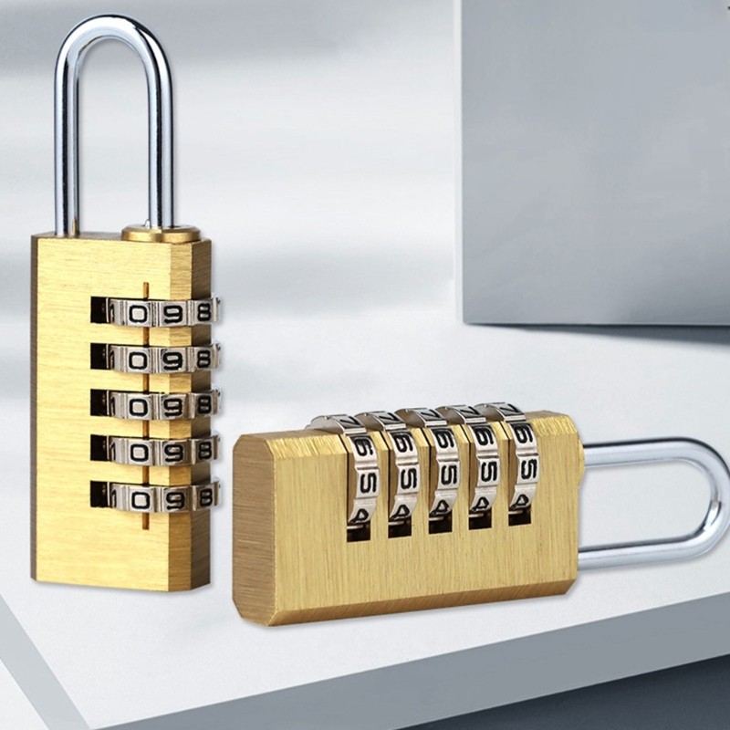 Sturdy Brass Combination Padlock Accessory for Safeguarding and Valuables