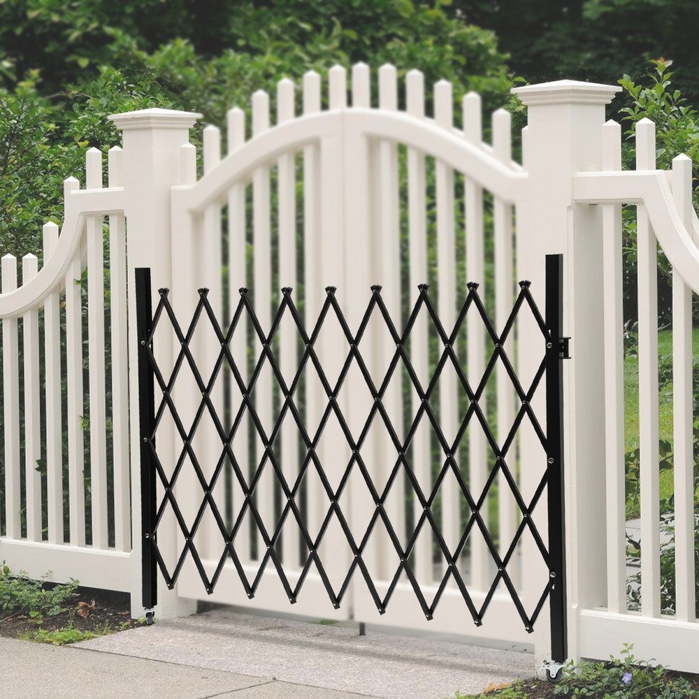 Expandable Folding Security Gate - Wall Mounted, 48" x 71" for Versatile Use