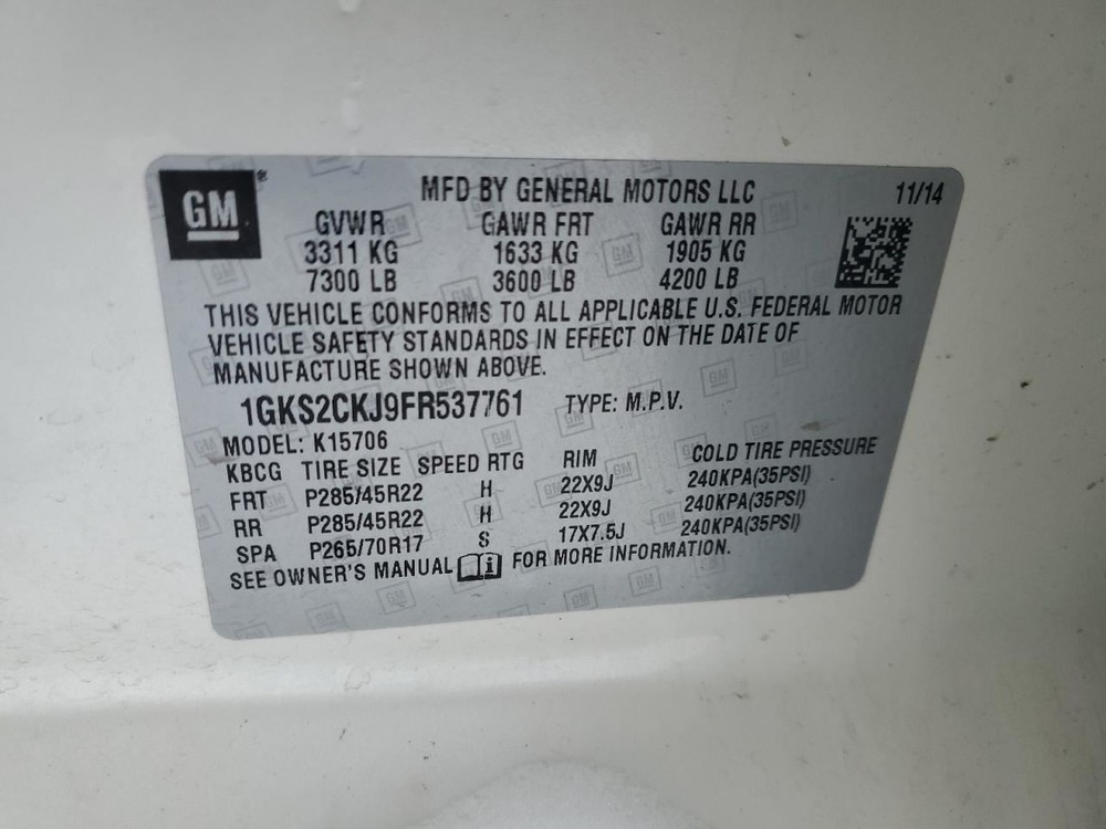 CONTROL PANEL OEM 2015 GMC YUKON 1YR WRNTY