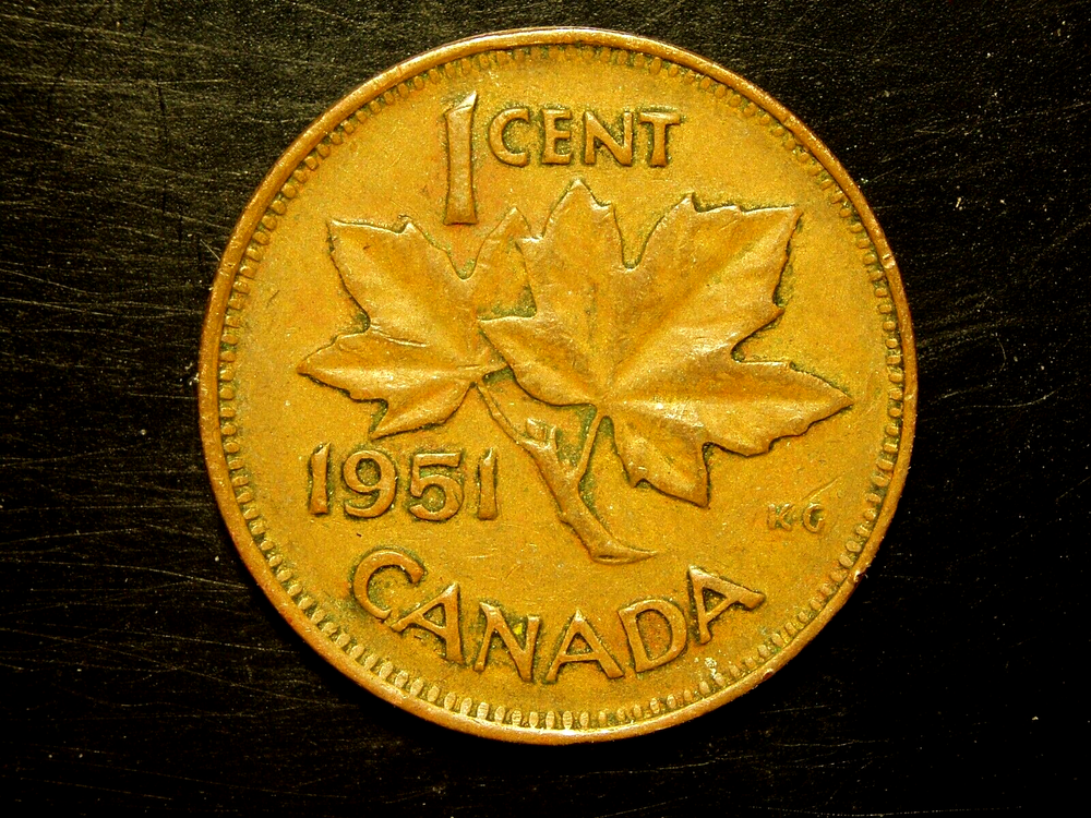 CANADA 1951 1 CENT COIN #14