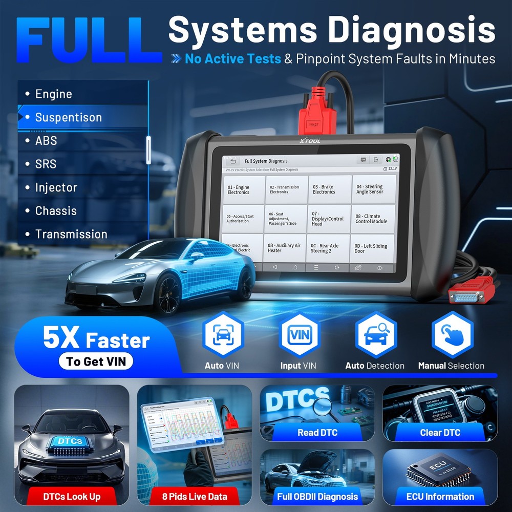 2026 XTOOL IP616 Key Programmer OBD2 Scanner Full System Diagnostic Tool CAN FD