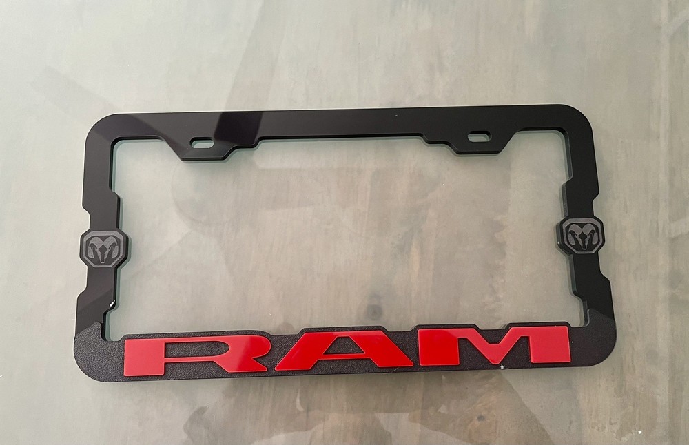 RAM 3D Acrylic License Plate Frame Red