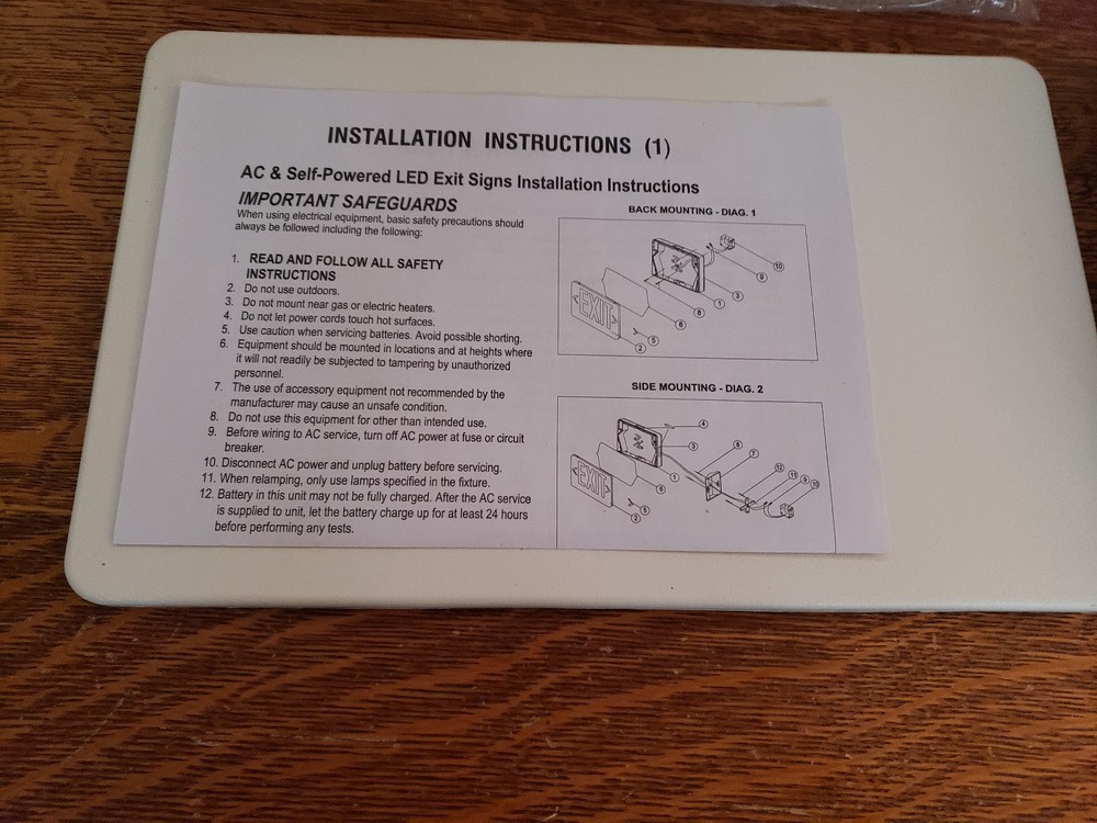 Lighting Exit Safety LED Sign 499-4715SIL