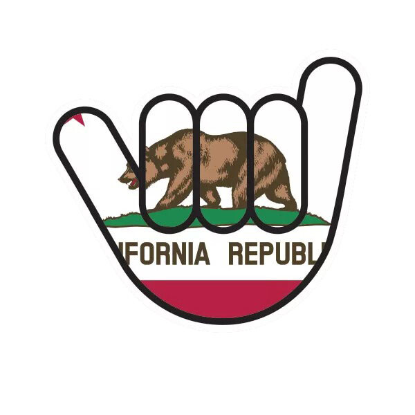 California Shaka Sticker Decal
