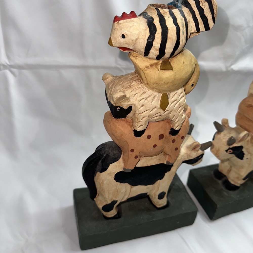 Farm Animals Statue Candle Holder 10"