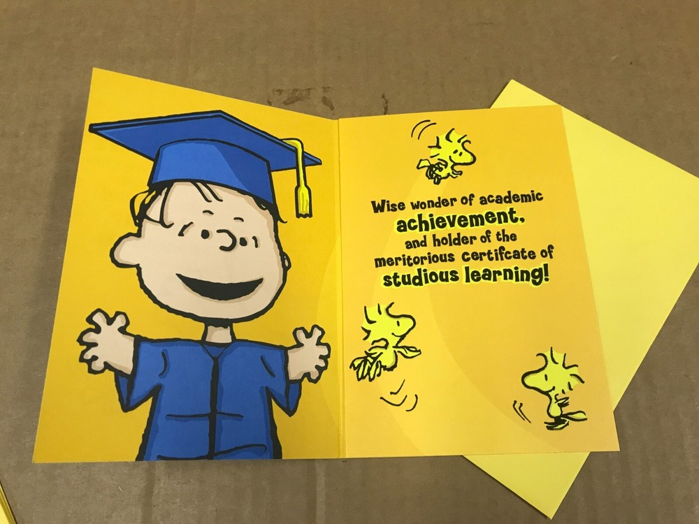 New Hallmark Peanuts Graduation Card With Envelope