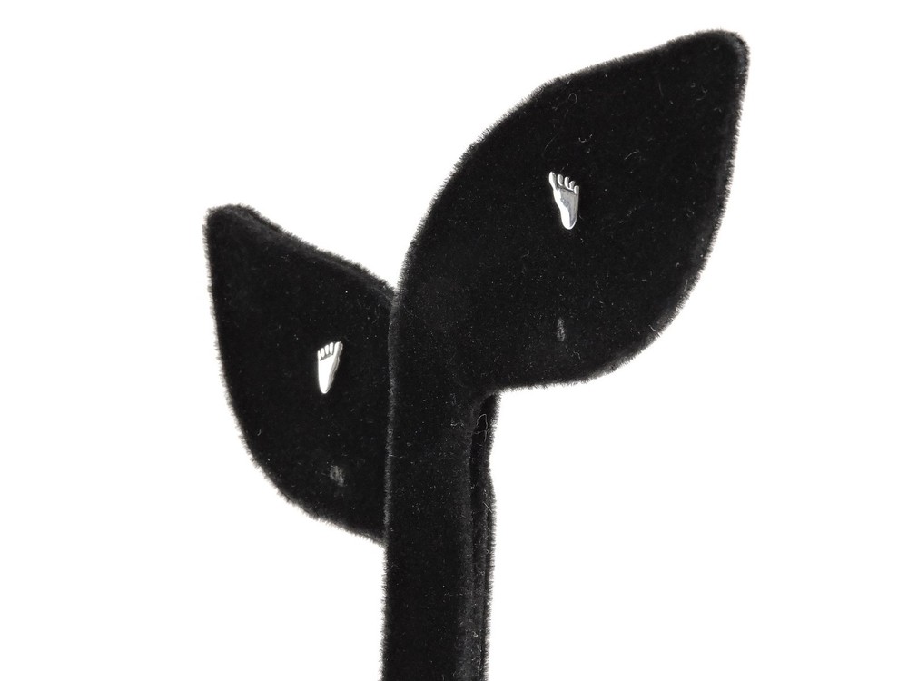 Sterling Silver Bare Feet Stud Earrings - Pair