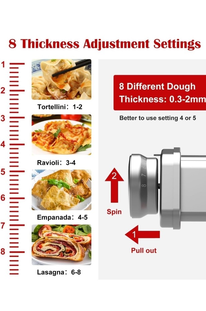 Pasta roller attachment for kitchen stand mixer