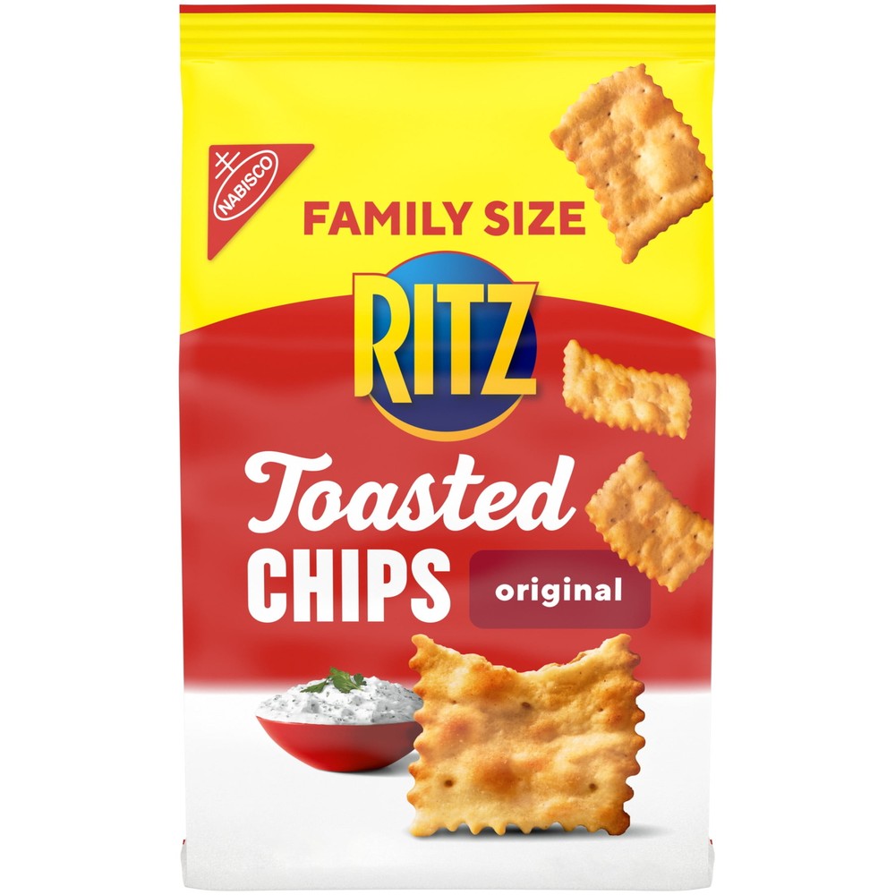 RITZ Toasted Chips Original Crackers, Family Size, 11.4 oz (3 pack)
