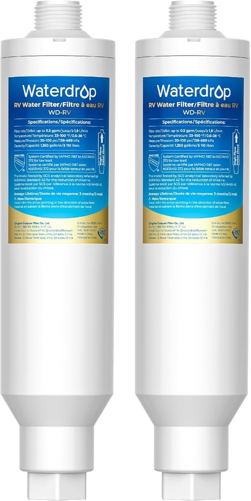 Waterdrop RV Water Filter, RV Inline Hose Water Filter,  Camper Water Filter