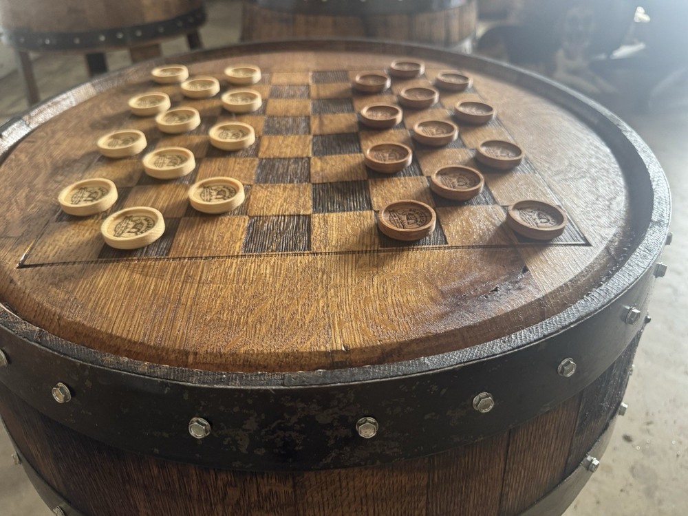 Checker Board Barrel Head Side Table