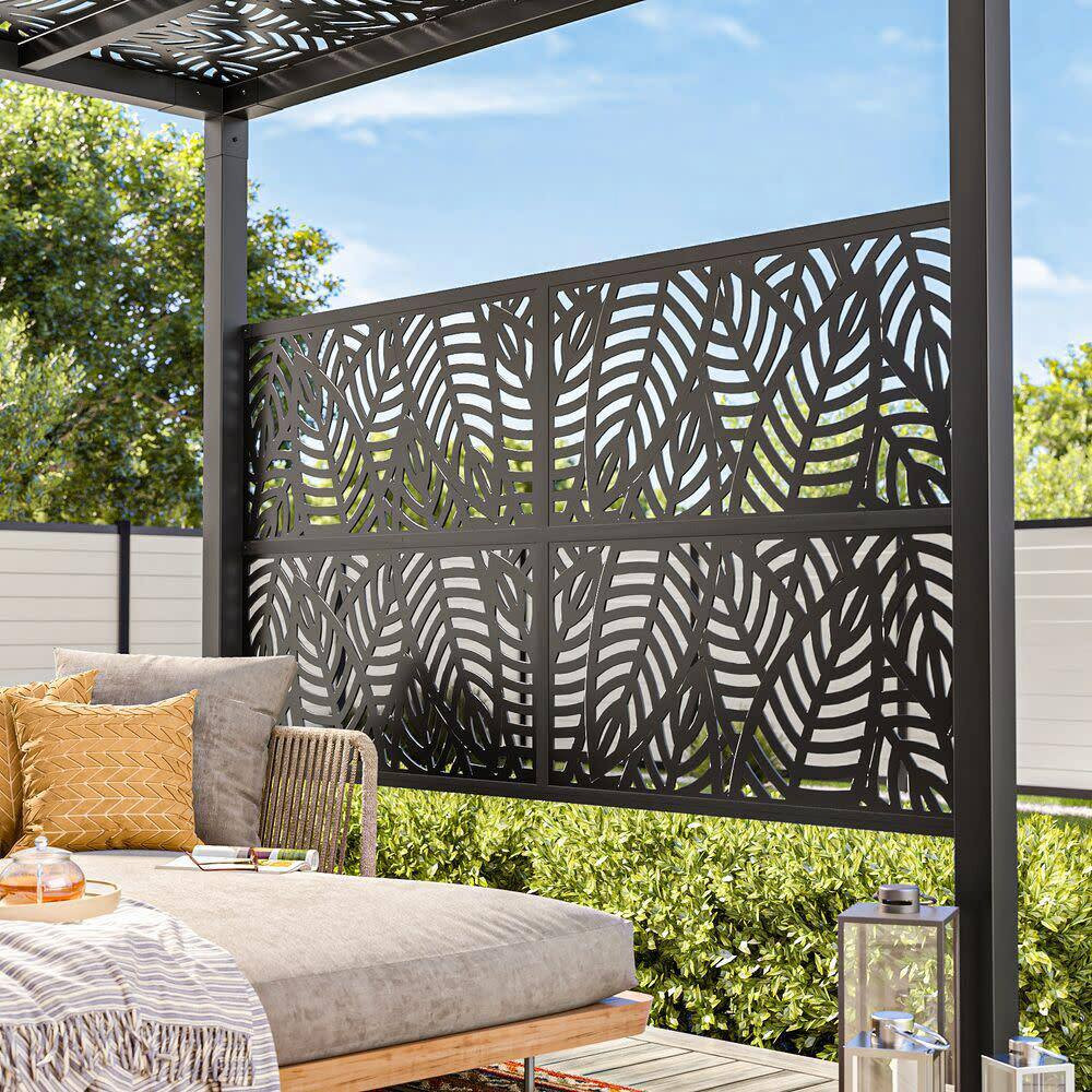 2 Ft. X 4 Ft. Sanibel Black Polypropylene Decorative Screen Panel