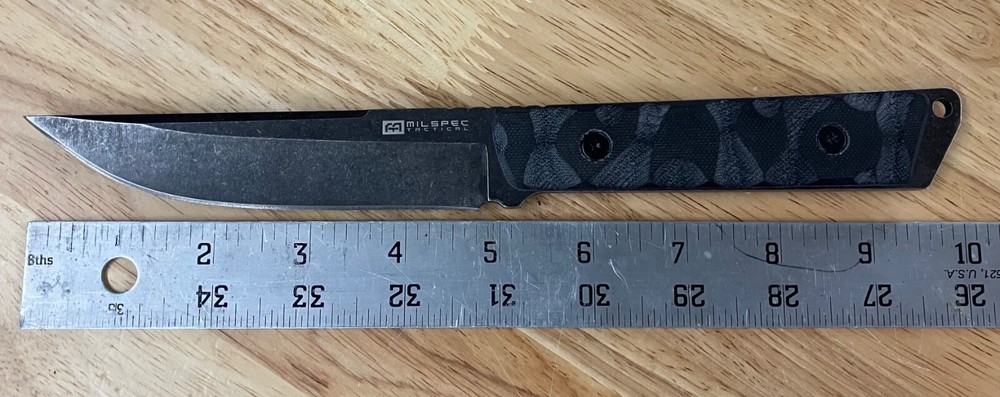 Milspec Tactical Stone Wash Fixed 4mm Blade Micarta