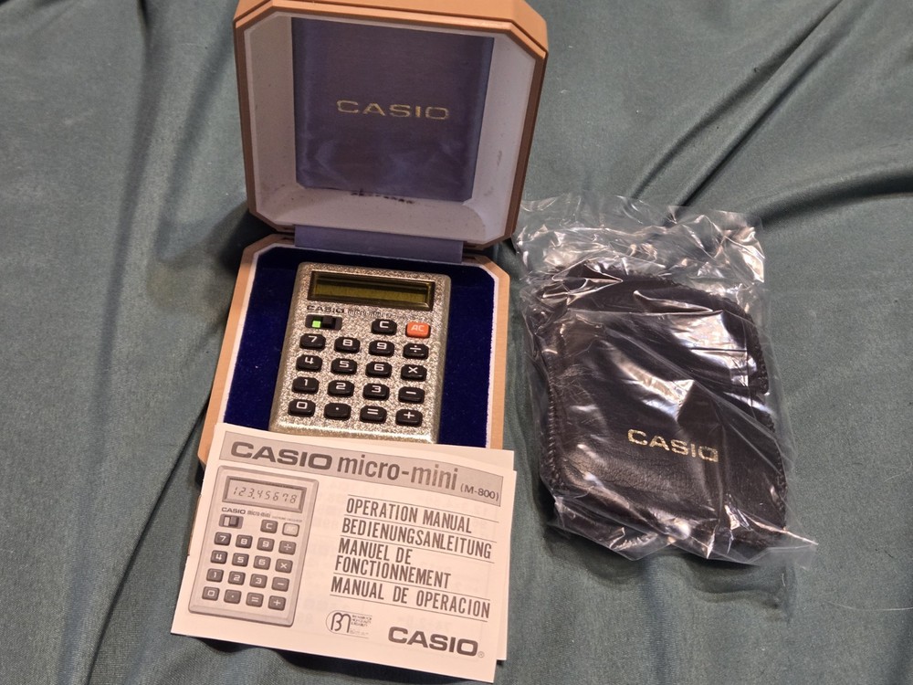 Casio Micro-Mini Electronic Calculator Original Case 1970s *Not Tested* Japan
