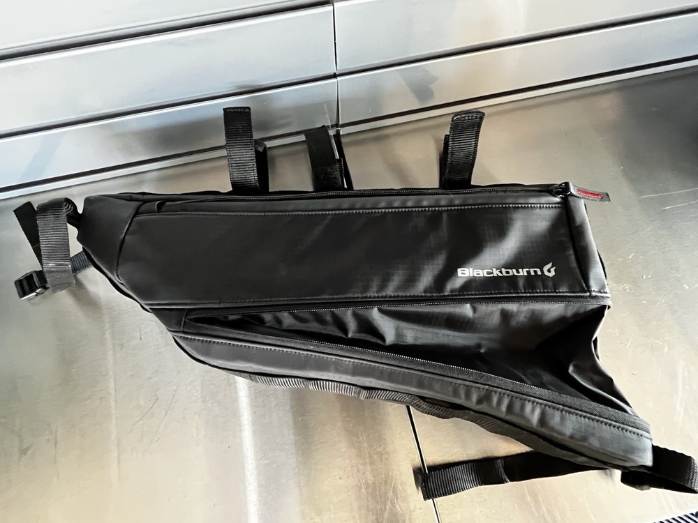Blackburn Frame Bag Lightweight Water Resistant Black Fabric Zip 2 Pockets