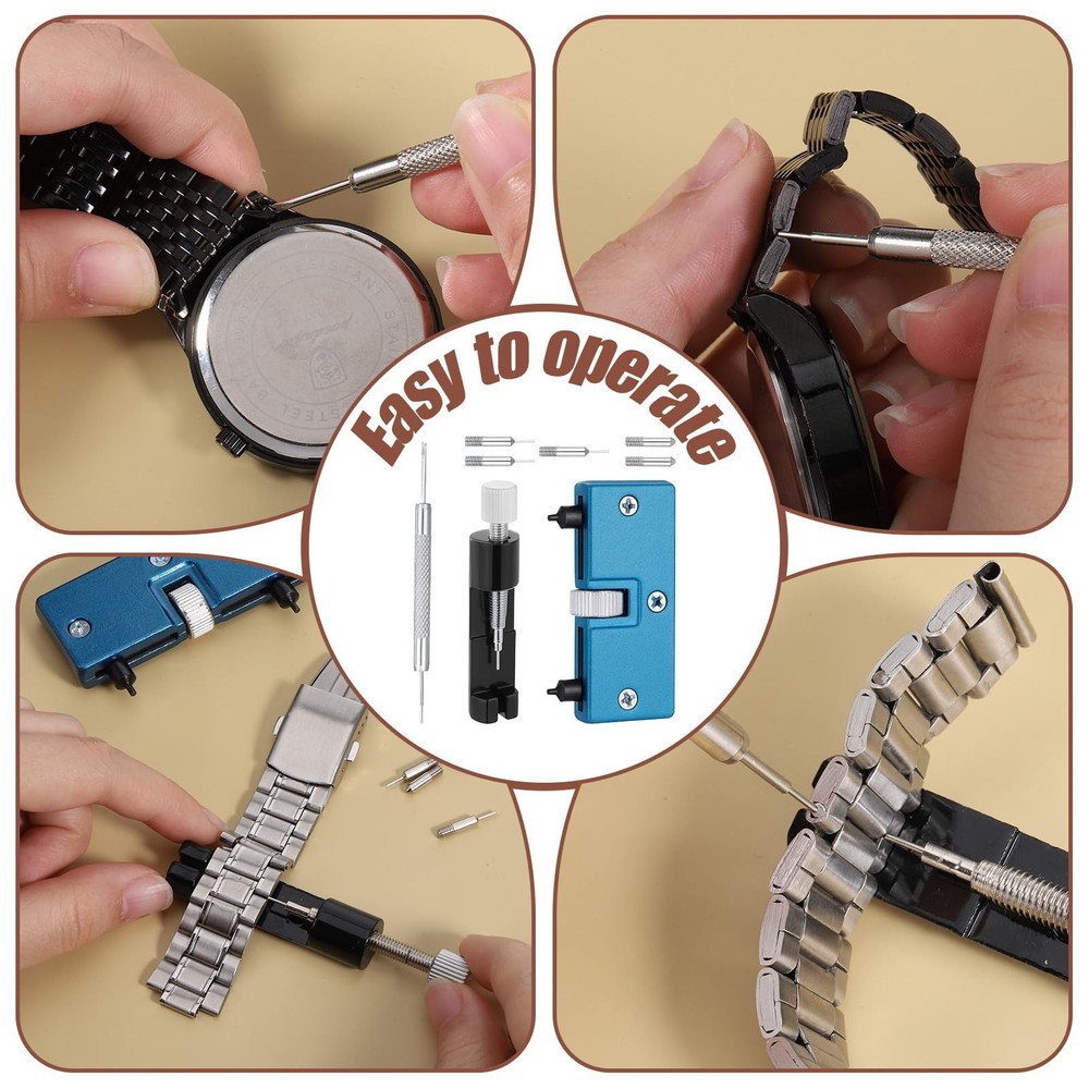 Gtziqa Watch Link Removal Kit, 3 Pcs Bracelet Tool Black