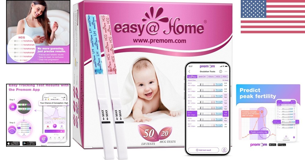 50 Ovulation Strips & 20 Pregnancy Tests Kit - Maximize Conception Chances