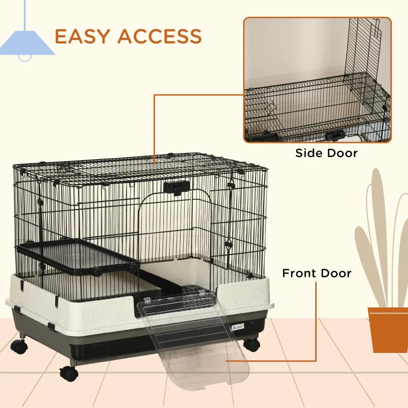 6-tier Platform Rolling Small Animal Rabbit Cage with a Large Living Space