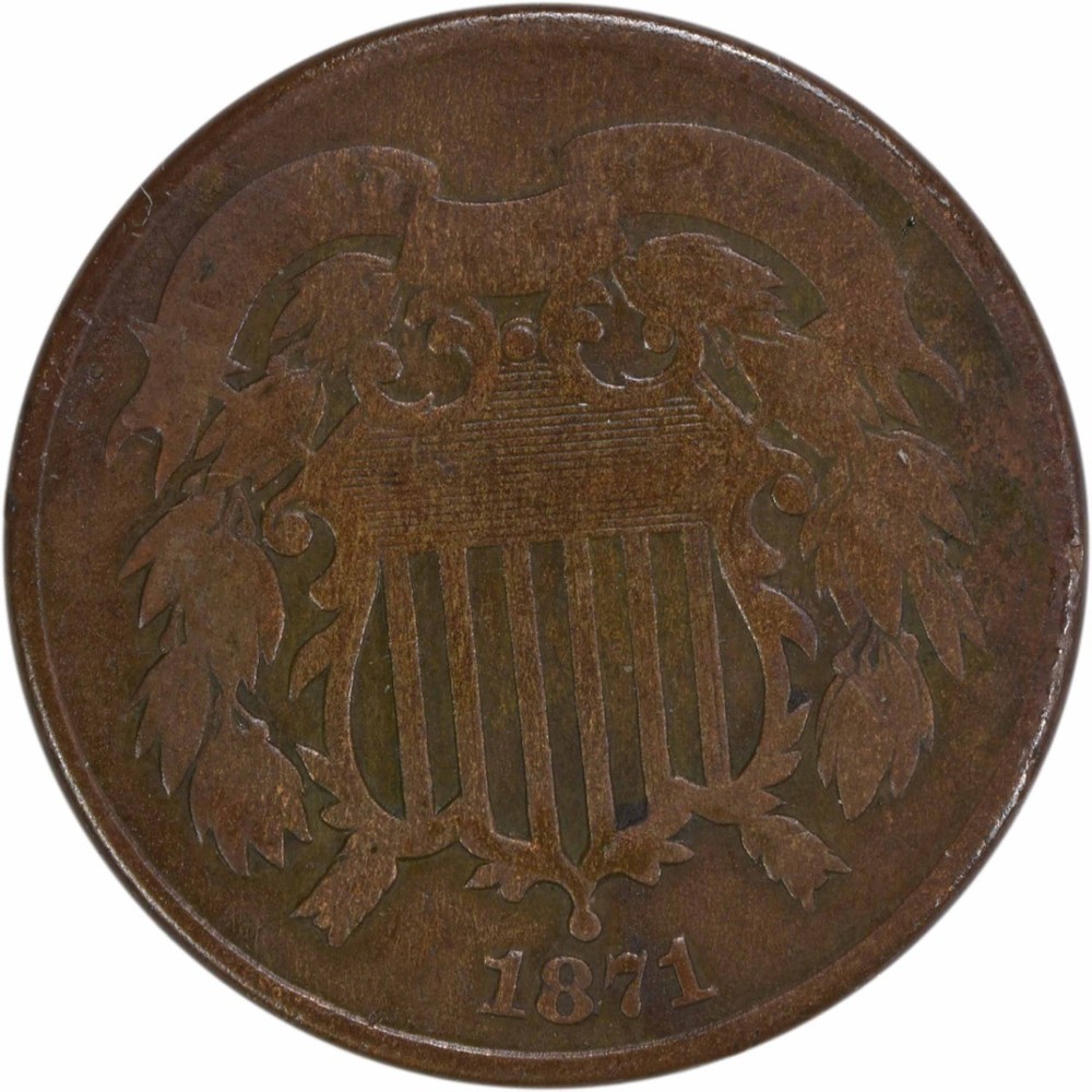 1871 Two Cent Piece VG Uncertified #306