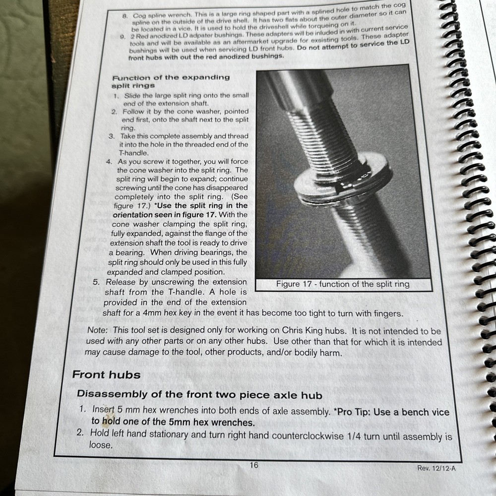 Chris King ISO Hub Service Tools