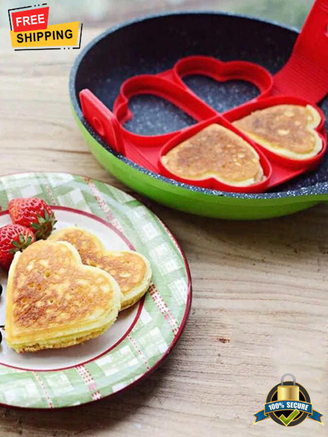 Flower Shaped 4-Cup Silicone Egg Frying Pan Mold Nonstick Kitchen Tool