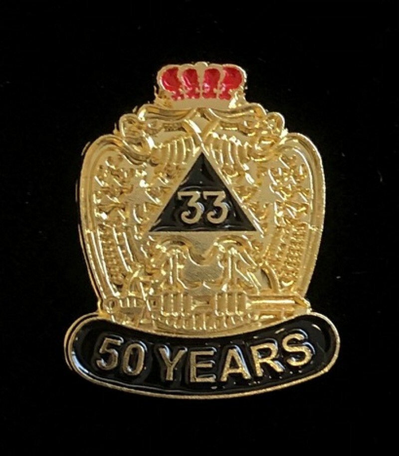 Masonic 33rd Degree 50 Year Lapel Pin (SR33-50LP)