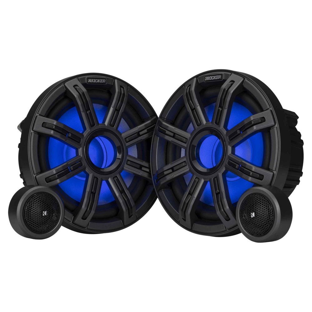 Kicker Premium Marine 8" Component Speaker and Amplifier bundle ( 51MSS8 & 4...