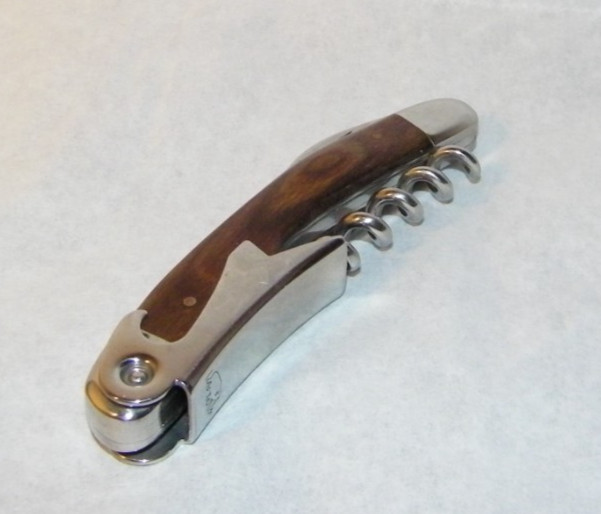 Waiter's Multi-Tool Pocket Folding Knife Bottle Opener, Corkscrew Wood Handle