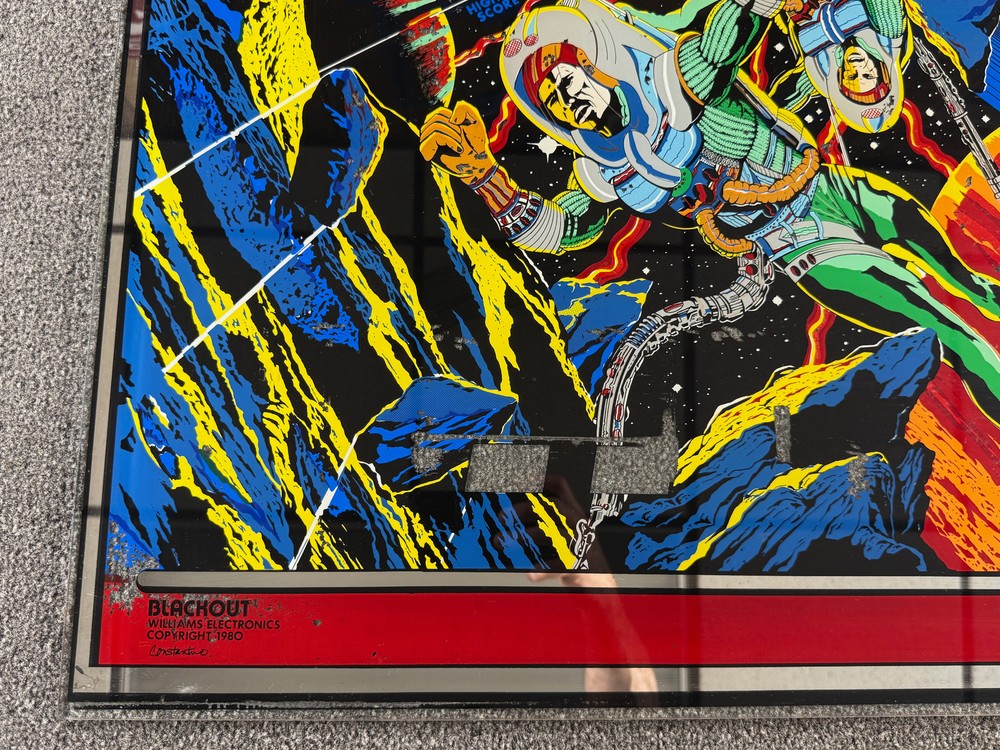 Williams Blackout Pinball Machine Game Backglass ORIGINAL