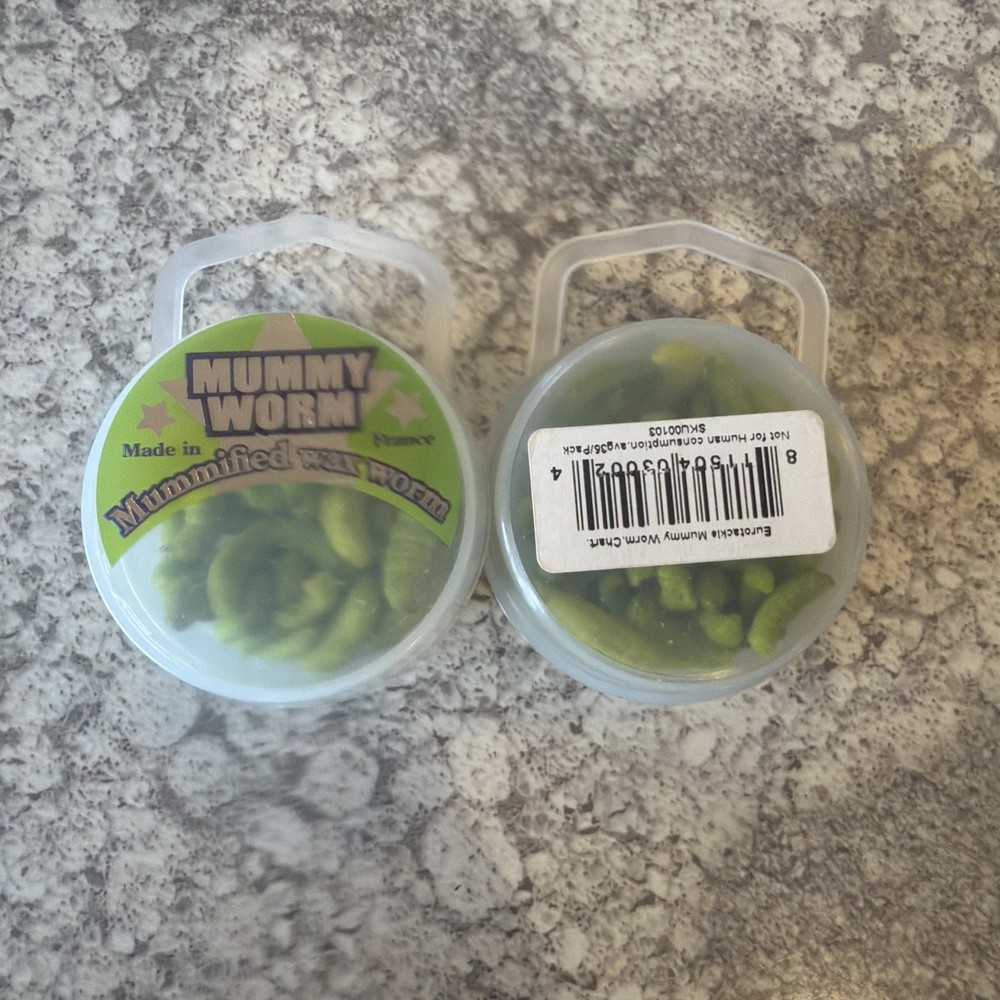 2 Packs Eurotackle Mummy Worms Chartreuse