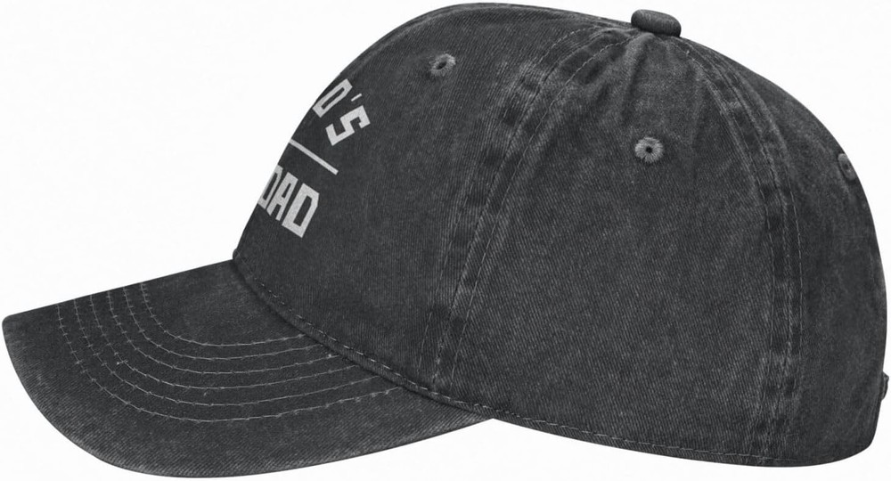 Worlds Best Dad Hat Cotton Adjustable Baseball Cap One Size, Black
