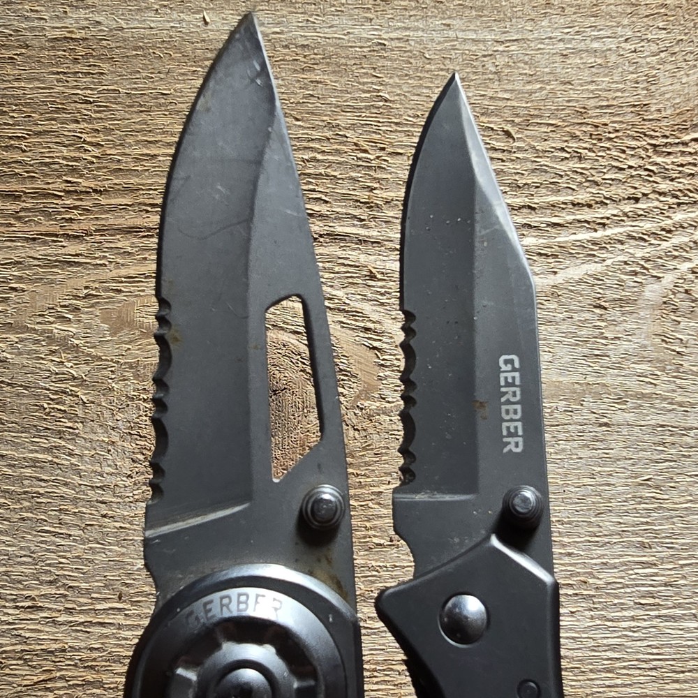 GERBER RIPSTOP I POCKET KNIFE PLAIN EDGE FRAME LOCK & PARAFRAME II