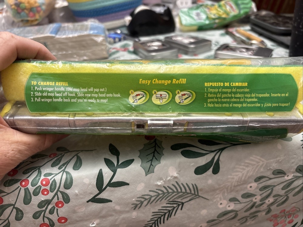 Libman Nitty Gritty Roller Mop Refill Tear Resistant #02011 Green Hexagons