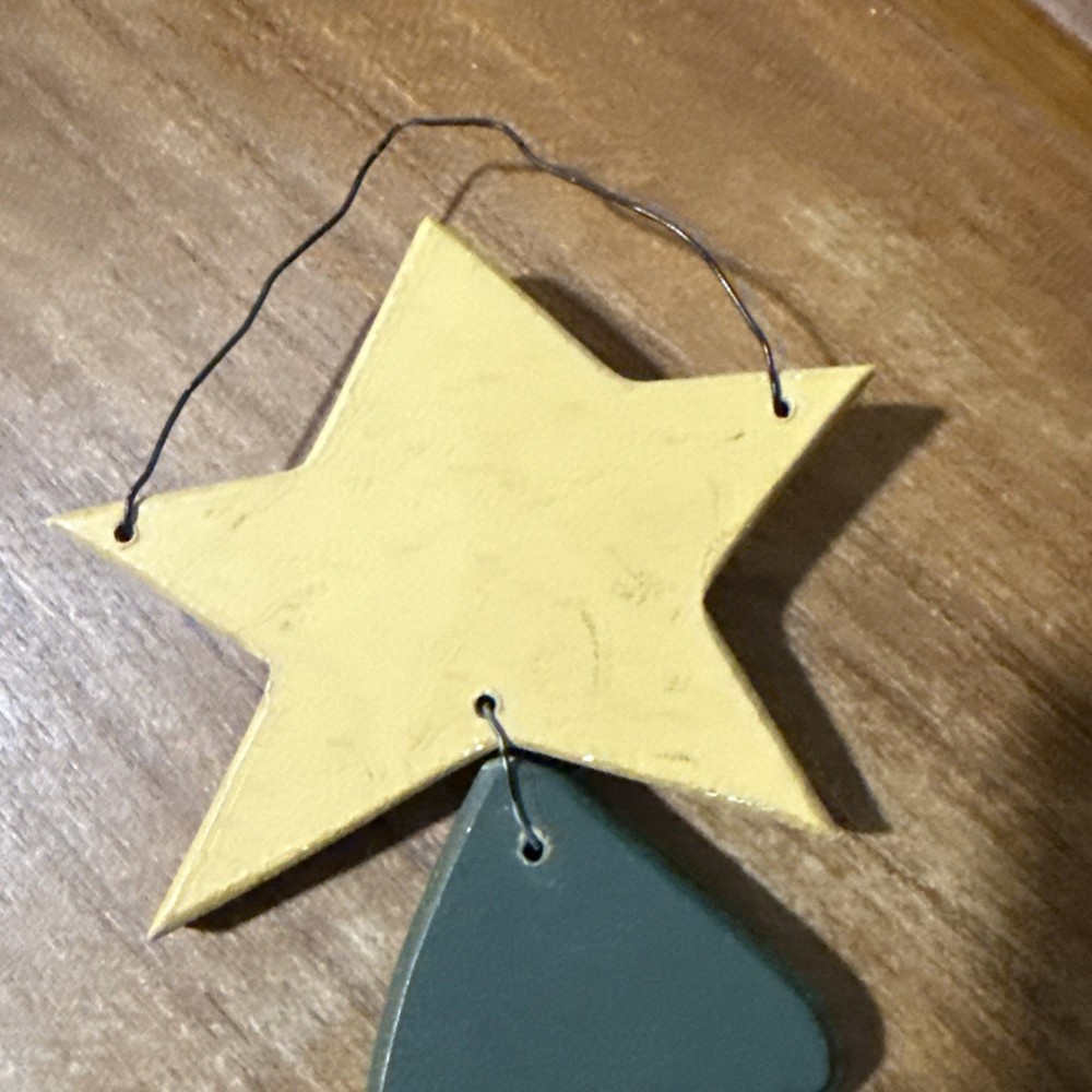 Christmas Tree Wooden Hanging Decor Rustic