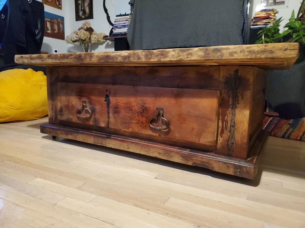 Rustic Door Trunk coffee Table With Drawer