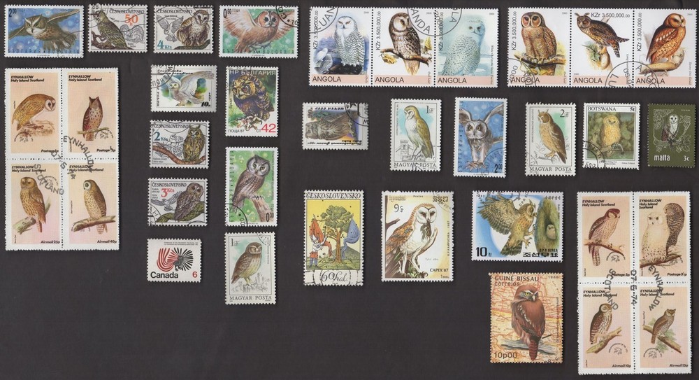 35 OWLS All Different Stamps (C78)