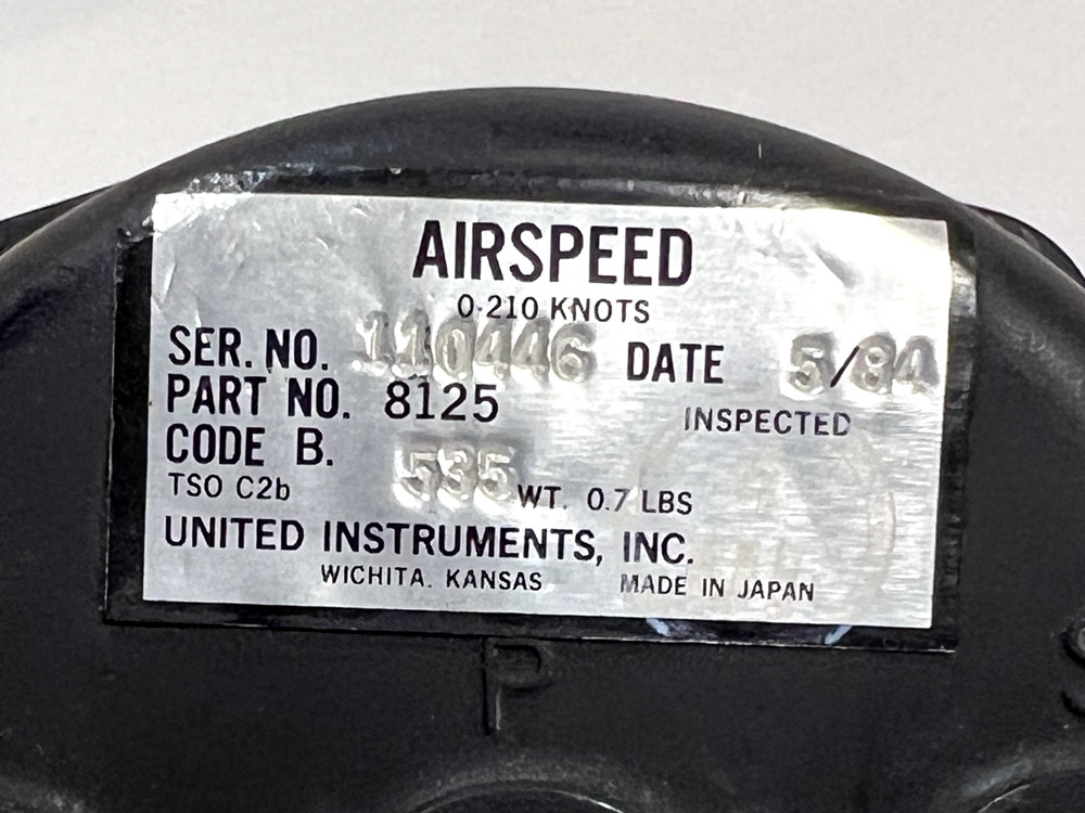 Airspeed Indicator P/N: 8125