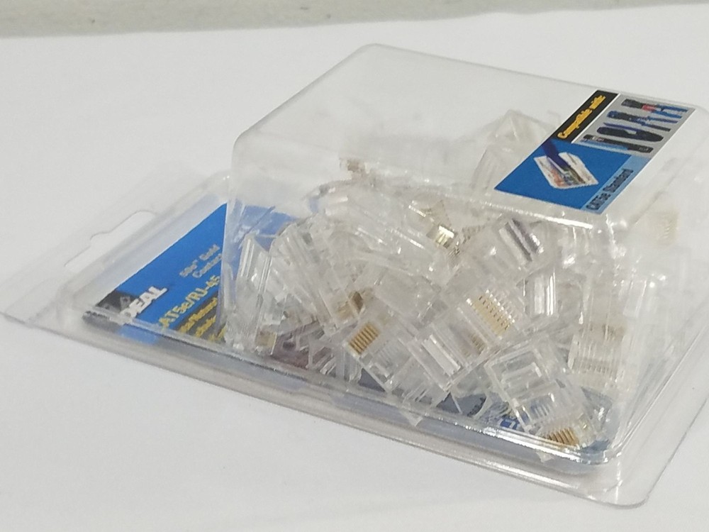 Ideal CAT5e RJ-45 Modular Plugs 50-Pack Gold Contacts For Data/Network