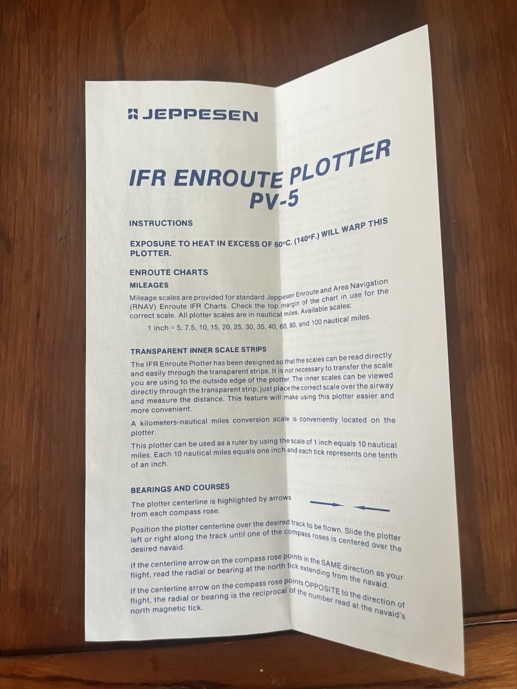 Jeppesen IFR Enroute Plotter PV-5