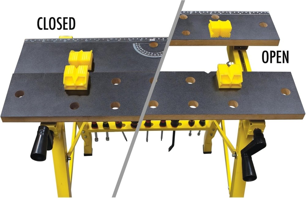 Versatile Yellow Workbench with Clamp System - 200 lbs Capacity for All Shapes