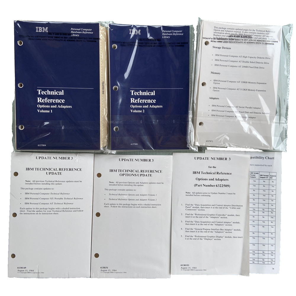 IBM PC Hardware Reference Library Technical Reference Options Adapters Vol 1 & 2