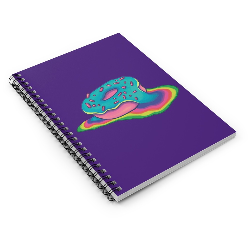 Lined Spiral Notebook - Journals Notebook Trippy Psychedelic Melting Notebook