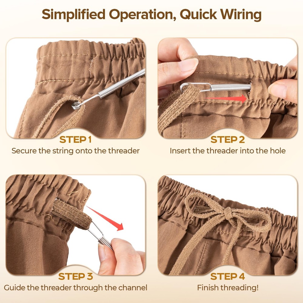 3 Pack Elastic Drawstring Threader Tool, Easy Drawstring for Fits Sweatpants,...