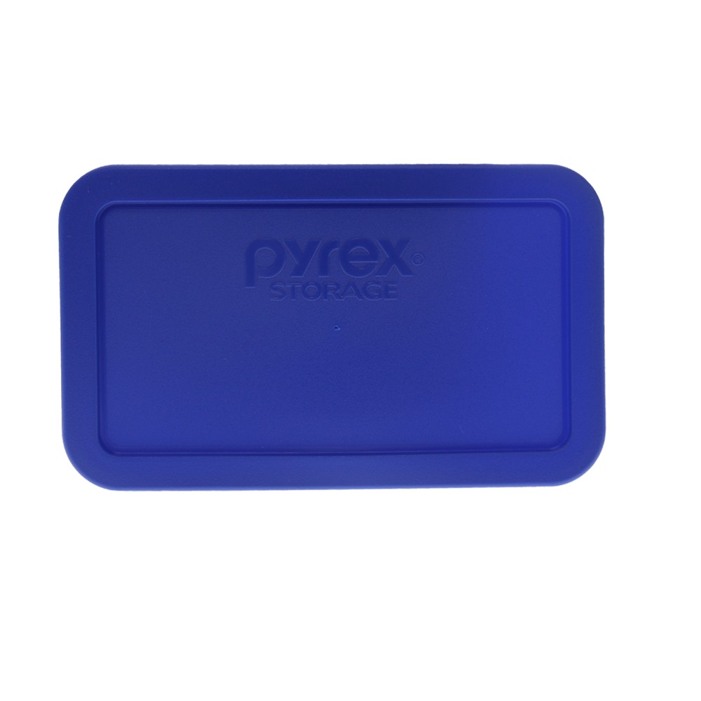 Pyrex 7214-PC Cadet Blue Rectangle Plastic Food Storage Replacement Lid (2-Pack)