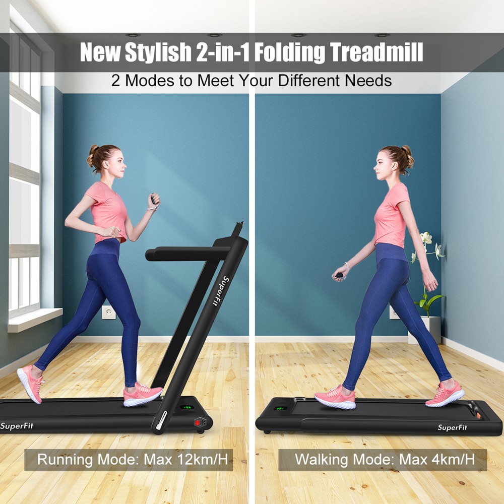 Motorized Treadmill Folding Under Desk Electric Treadmill W/APP Black