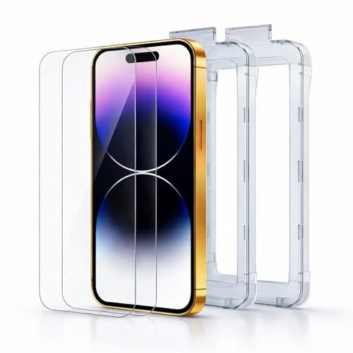 2 Pack Screen Protector for with Alignment Frame, 9H Tempered iPhone 17 Pro Max