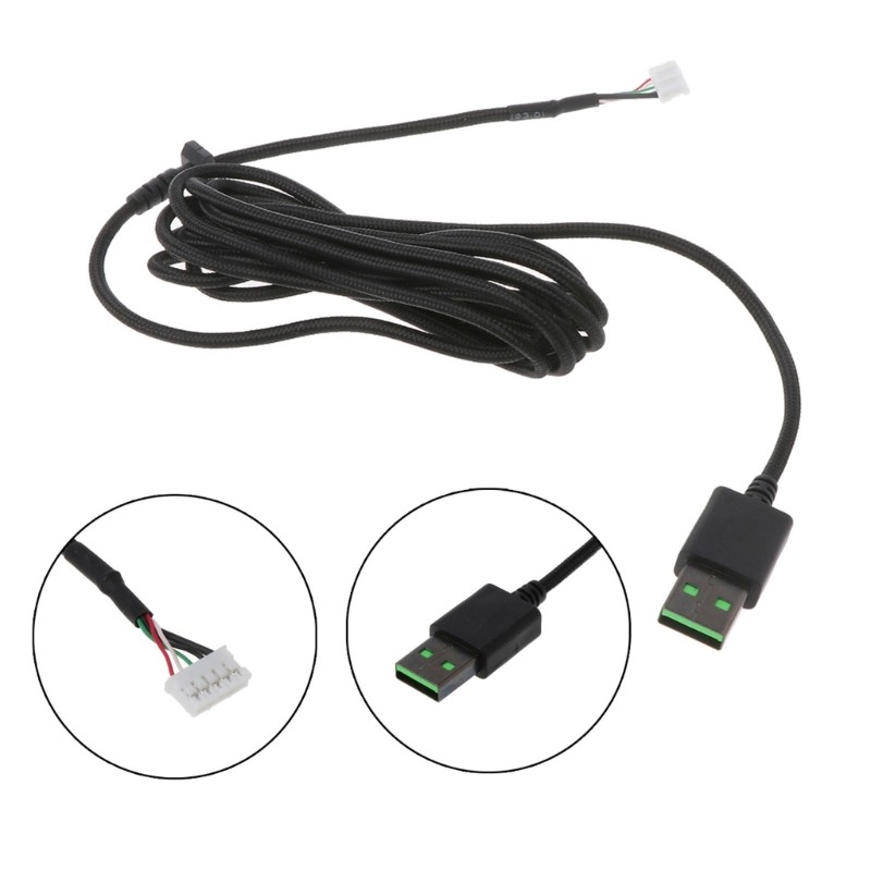 Durable Nylon Braided Line USB Mouse Cable Replacement Wire For DeathAdder