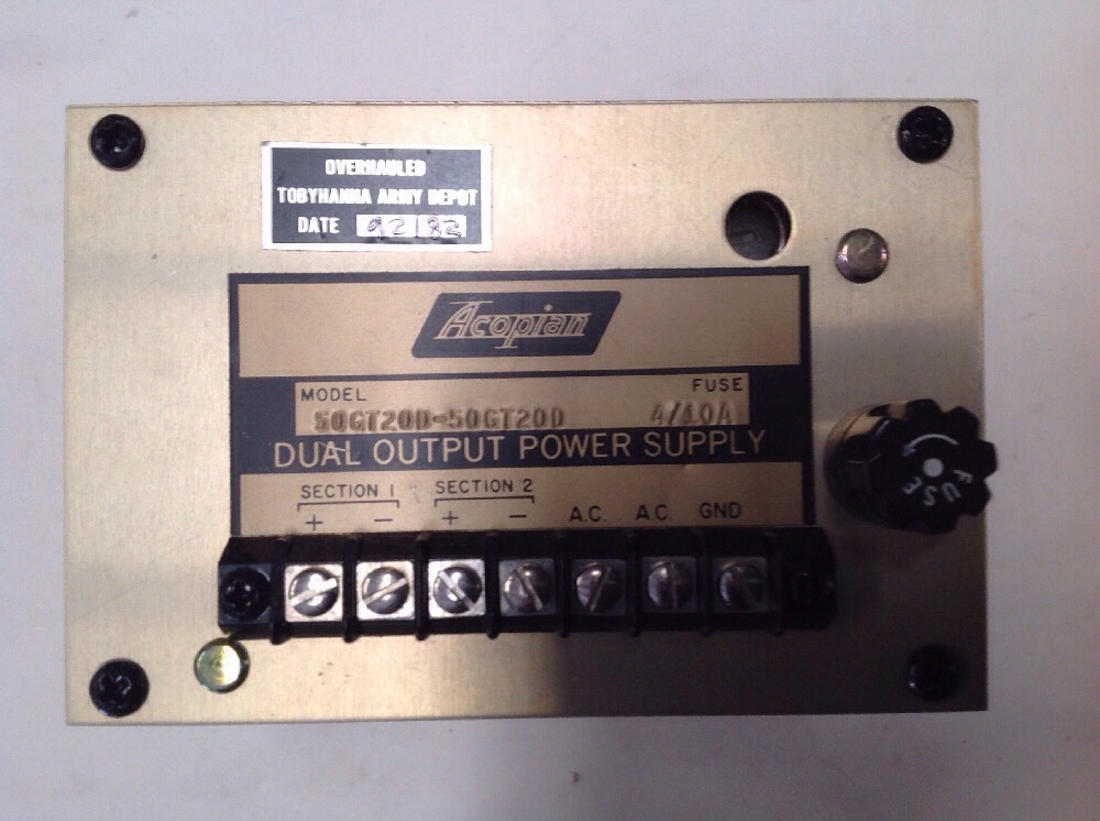 Acopian Dual Output Power Supply 50GT20D-50GT20D